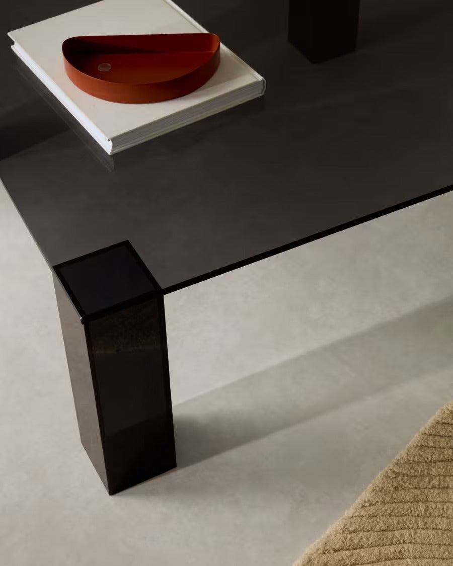 Adularia Dark-Grey, Tempered-Glass Side Table, 85 x 85 cm