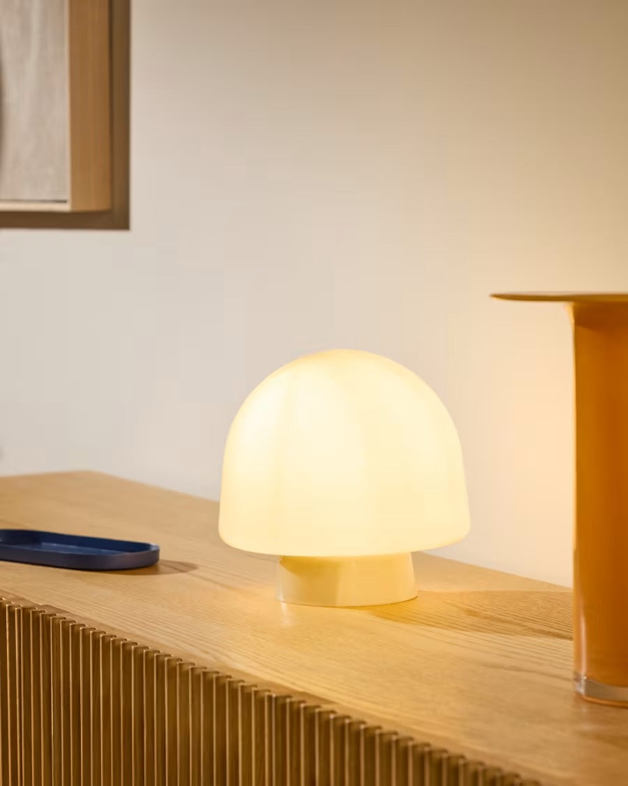 Reig Grey Glass Table Lamp