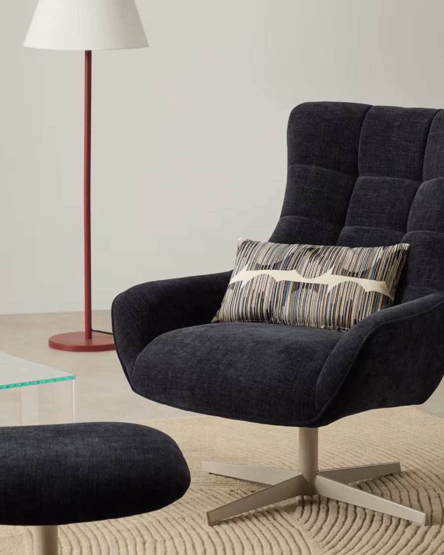 Log Cushion with Multicoloured Graphic