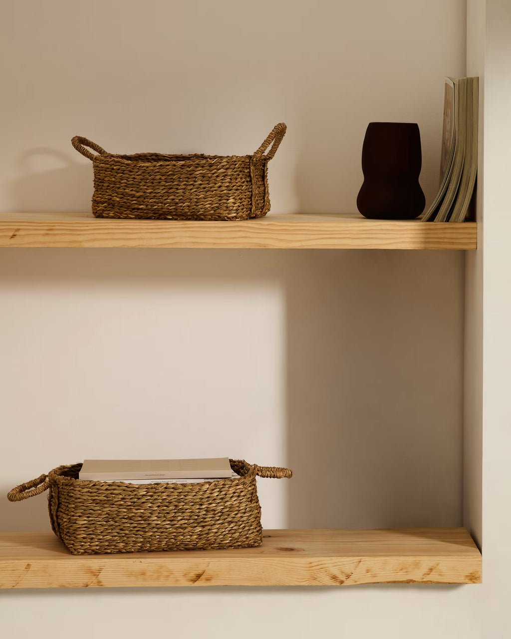 Milly set of 2 natural fibre baskets# 32 x 20 cm / 34 x 20 cm