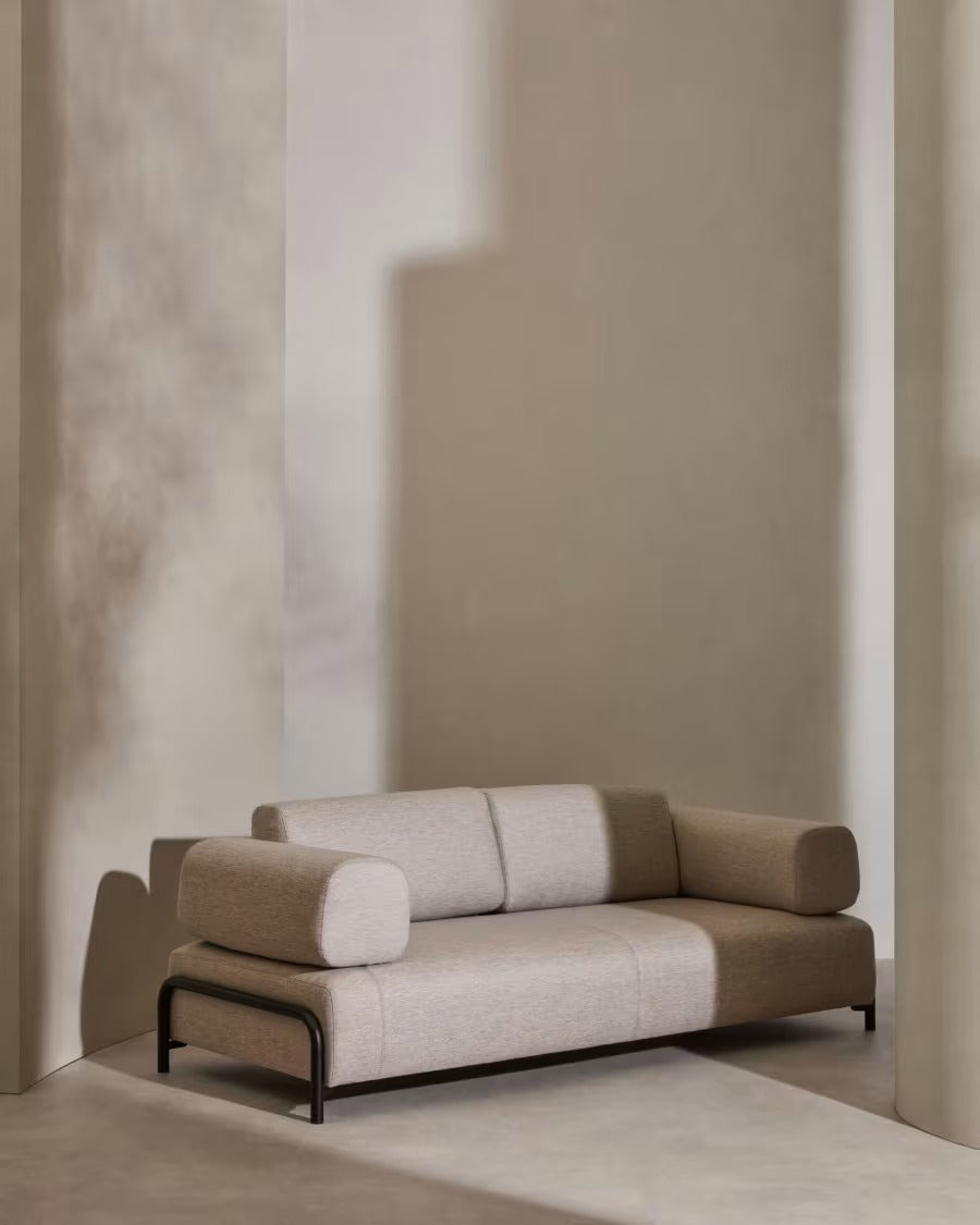 Compo 3 Seater Sofa in Beige-Grey 232 cm