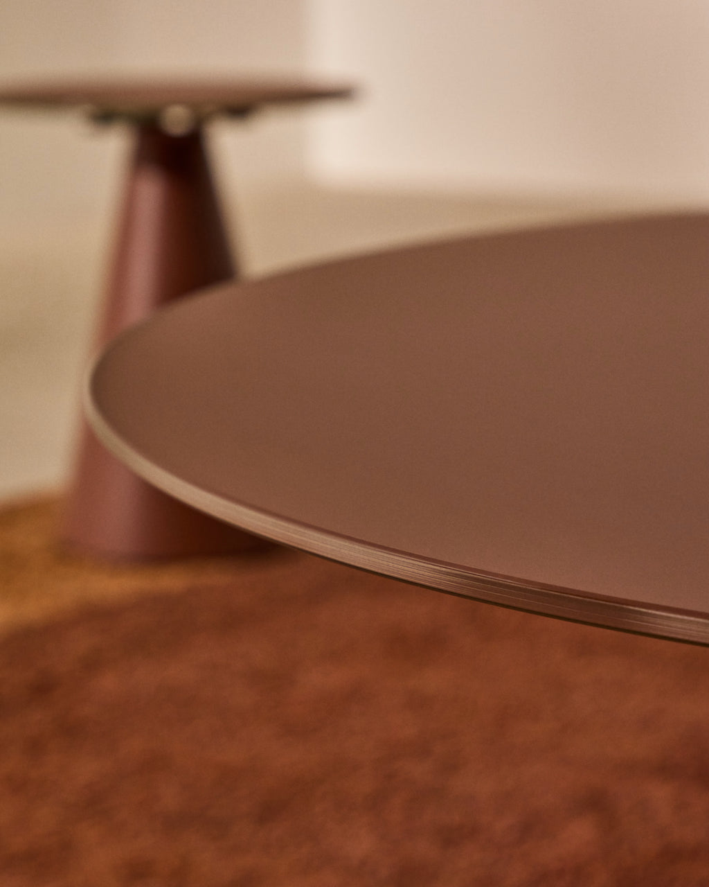 Wilshire coffee table matt terracotta finish Ø80cm