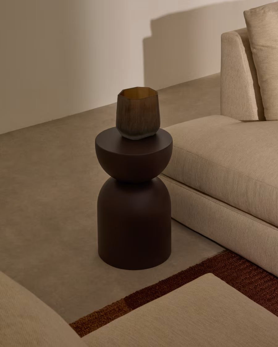 Side table Rachell made of metal with a purple painted finish 30 cm