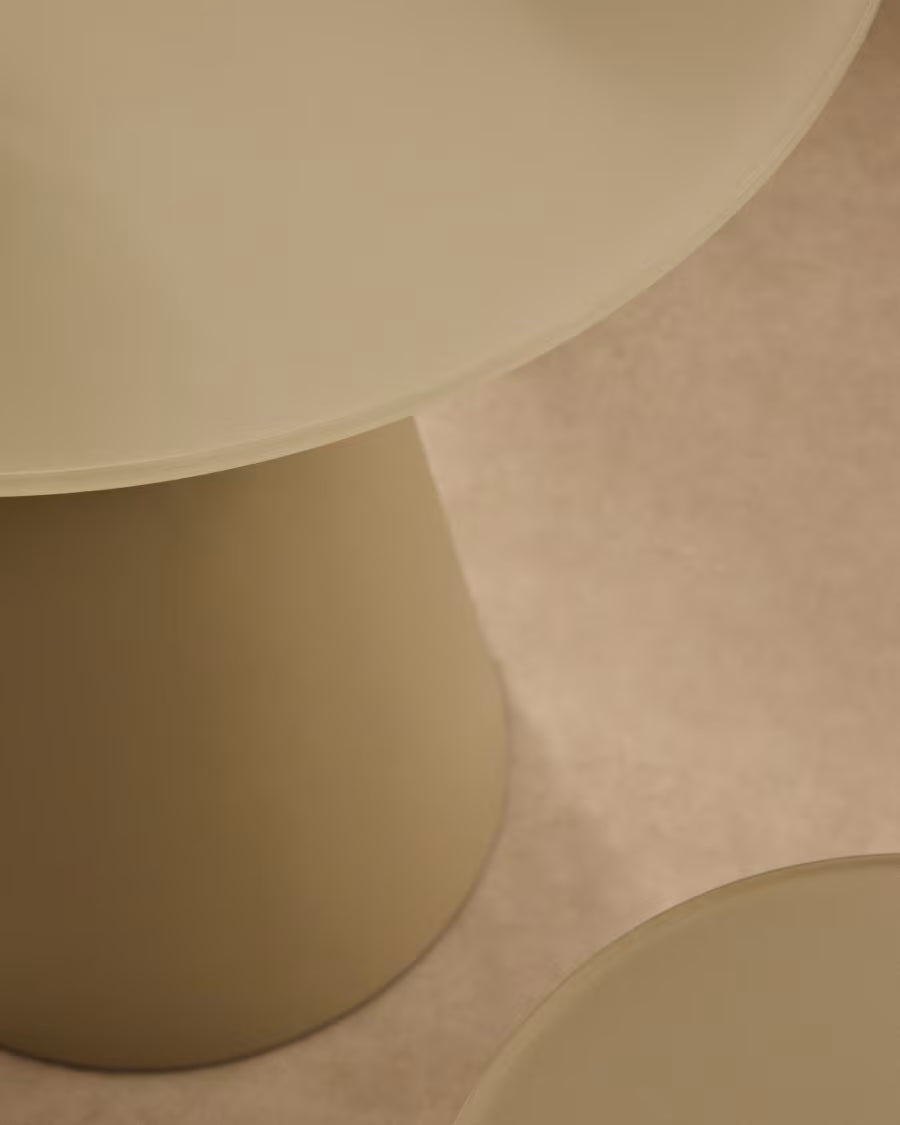 Wilshire tempered glass and metal side table with a matte grey finish 50 cm