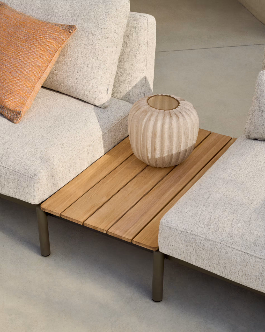 Lumia beige glass vase