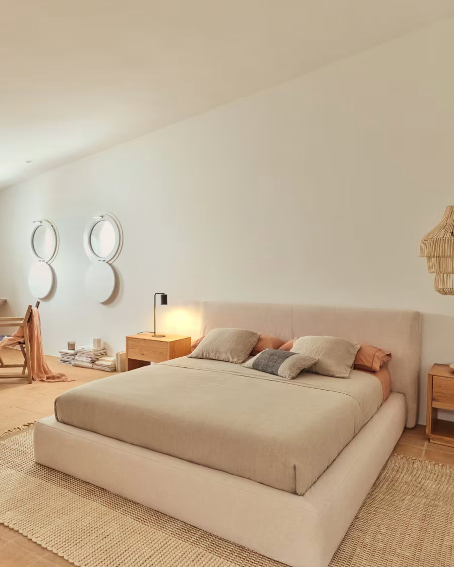 Lorin green linen and cotton cushion with fringing 30 x 50cm