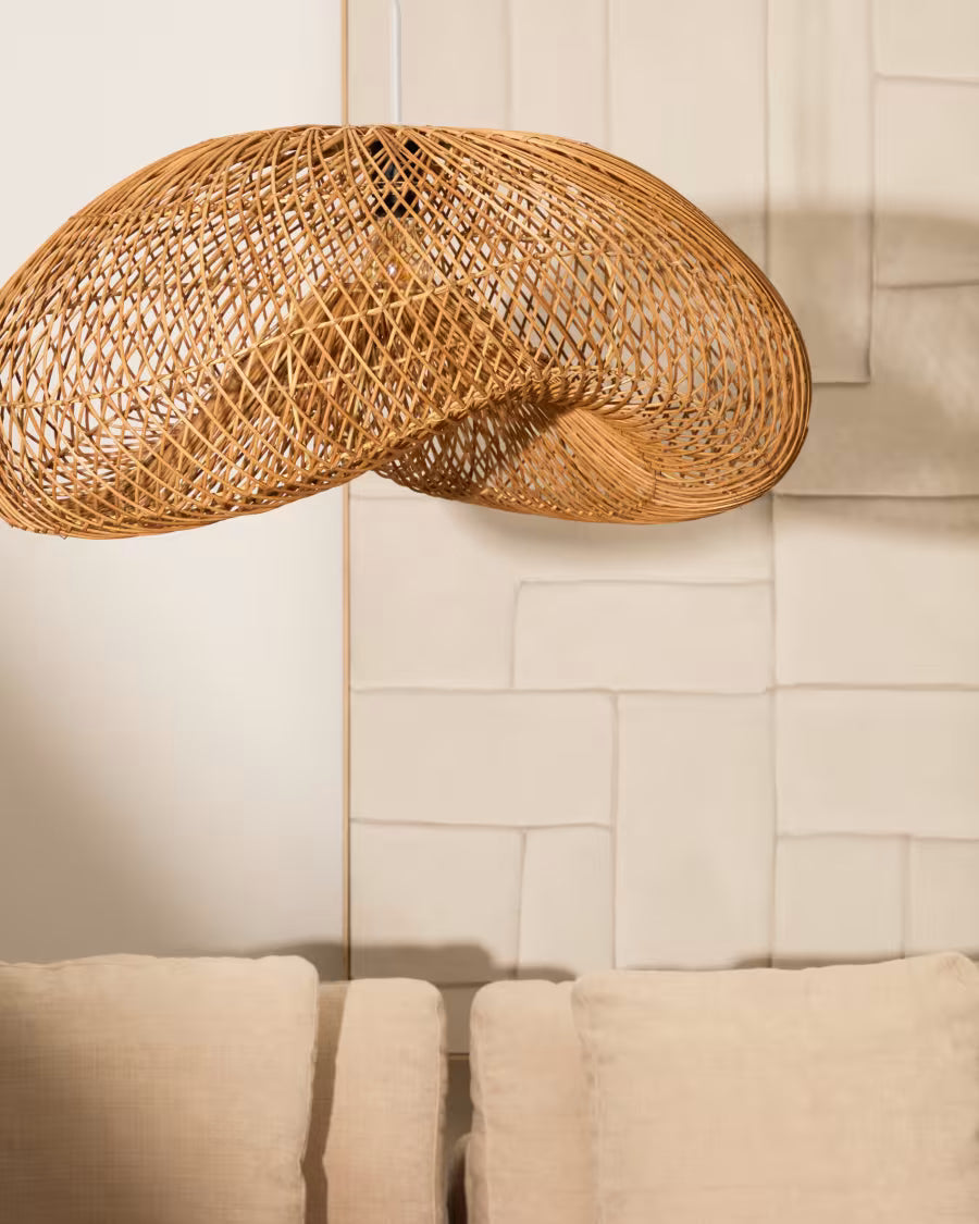Isora rattan ceiling lamp shade with natural finish 80 x 35cm