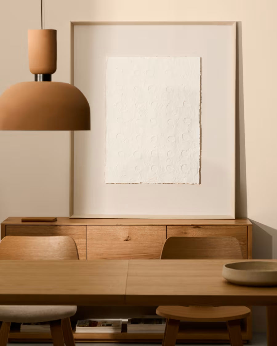 Olvin abstract picture on white recycled paper 104 x 124cm