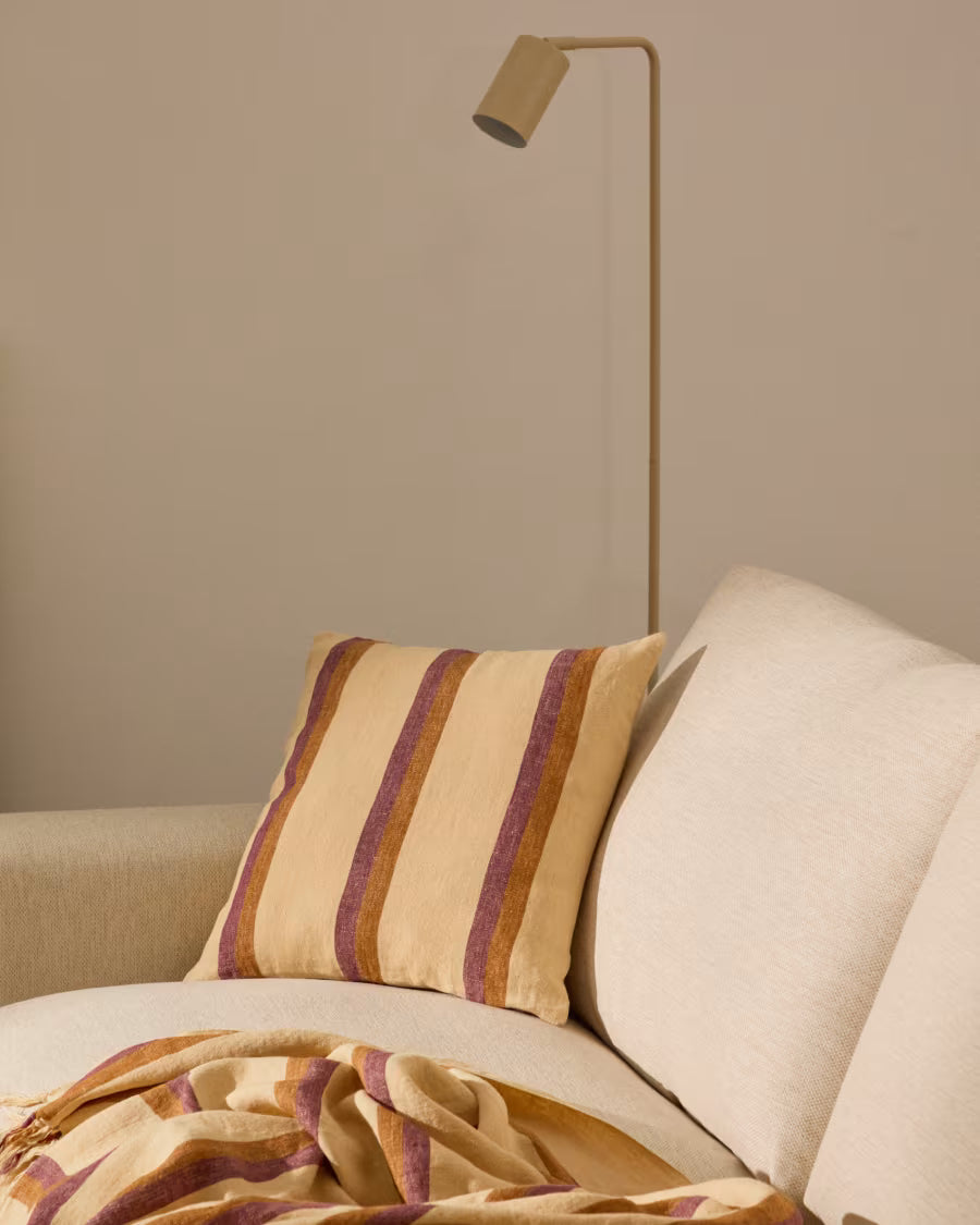 Arven multicoloured striped 100% linen cushion 45 x 45cm