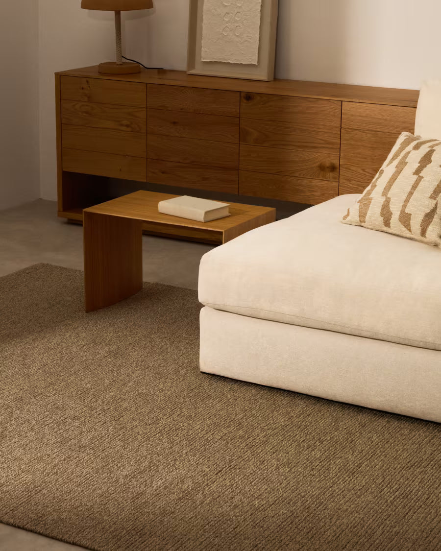 Galinda taupe rug made of synthetic fibres# 160 x 230 cm