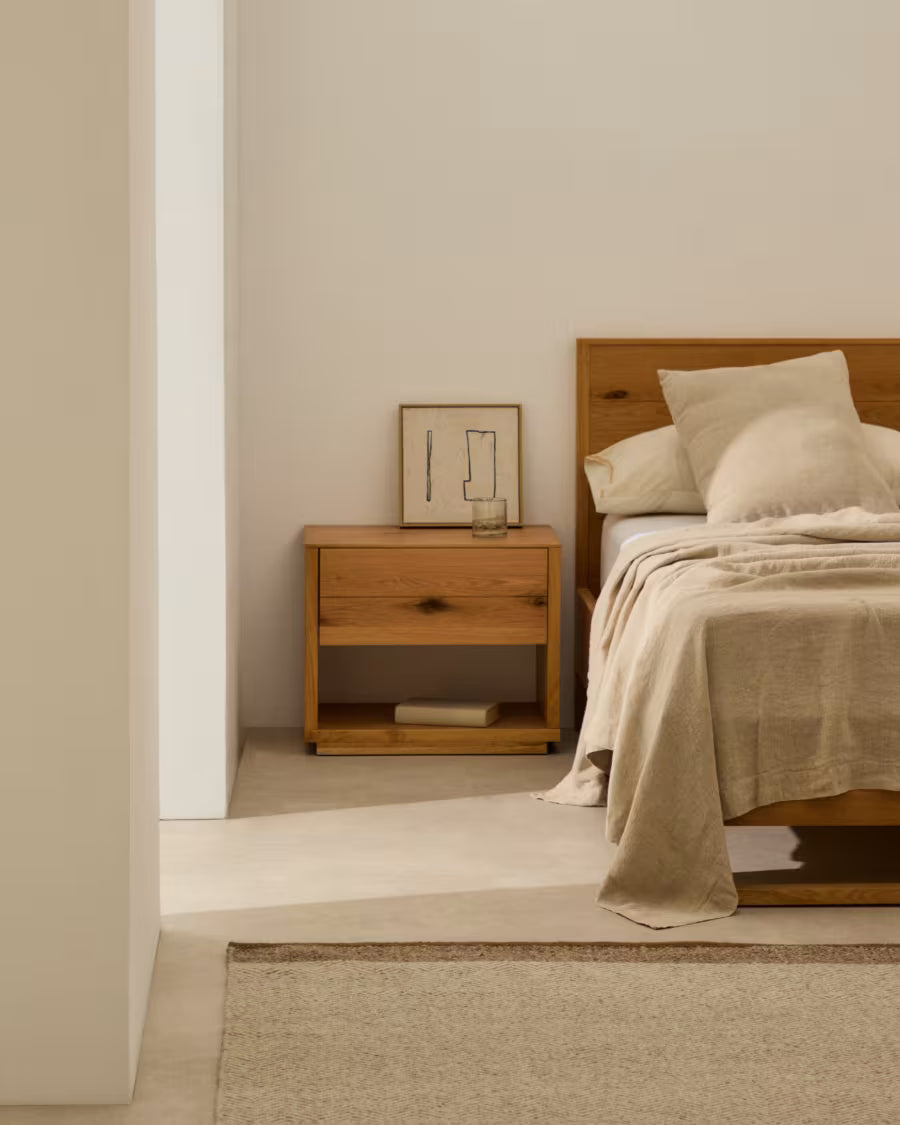 Tandi beige 100% linen bedspread