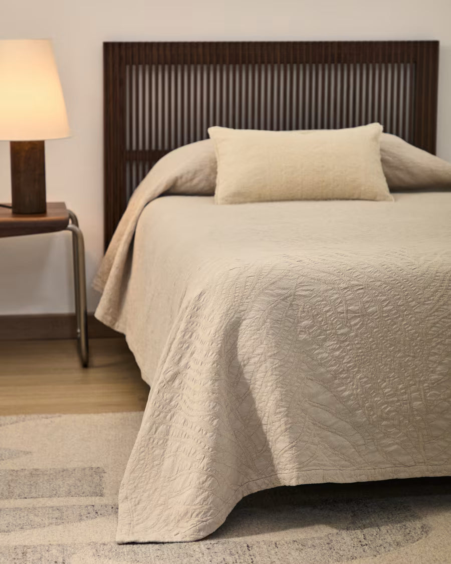 Mabile blue striped jacquard 100% cotton bedspread