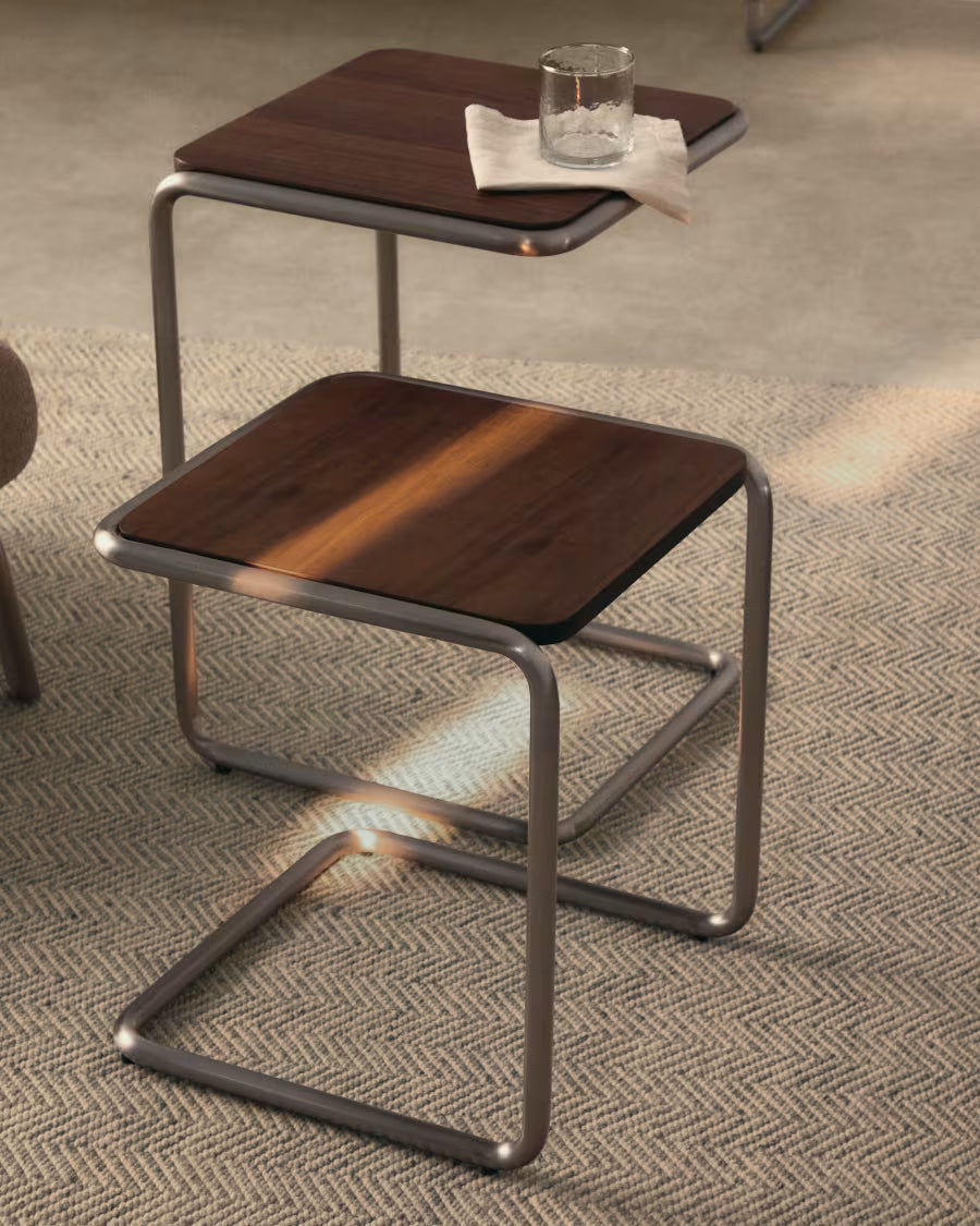 Tarsel side table in walnut veneer 42 x 60cm