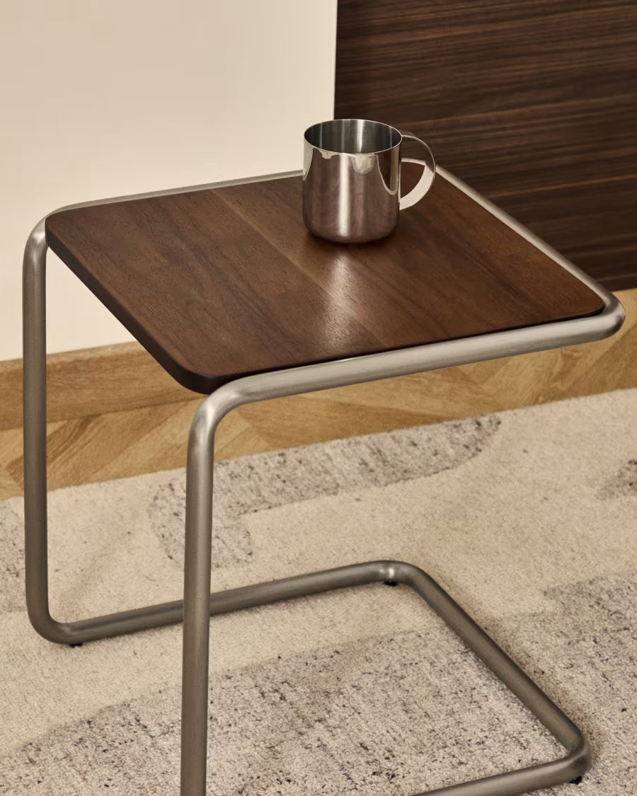 Tarsel side table in walnut veneer 42 x 60cm