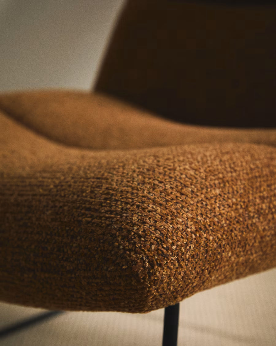 Asen Terracotta Chenille Armchair.