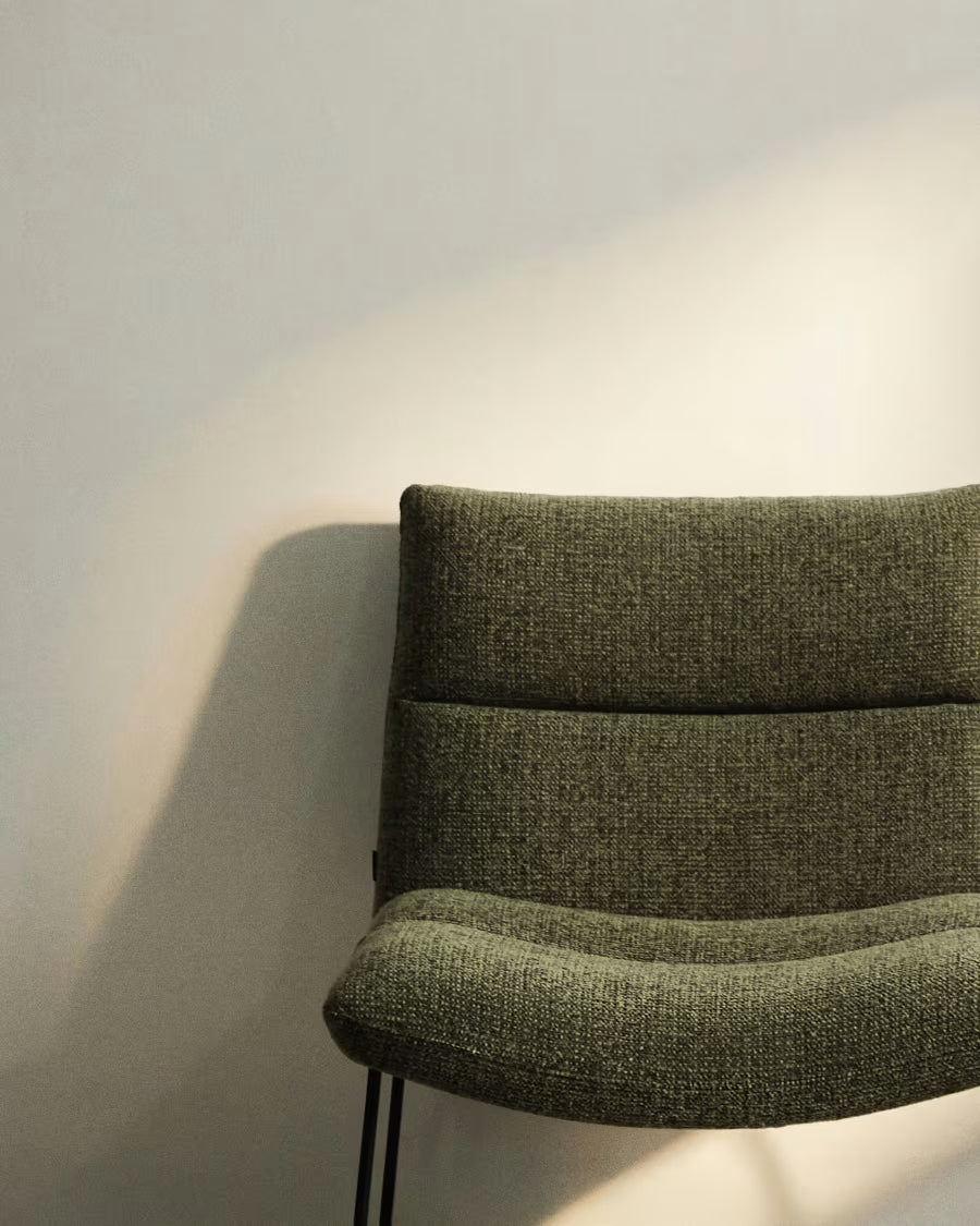 Asen Green Chenille Armchair.