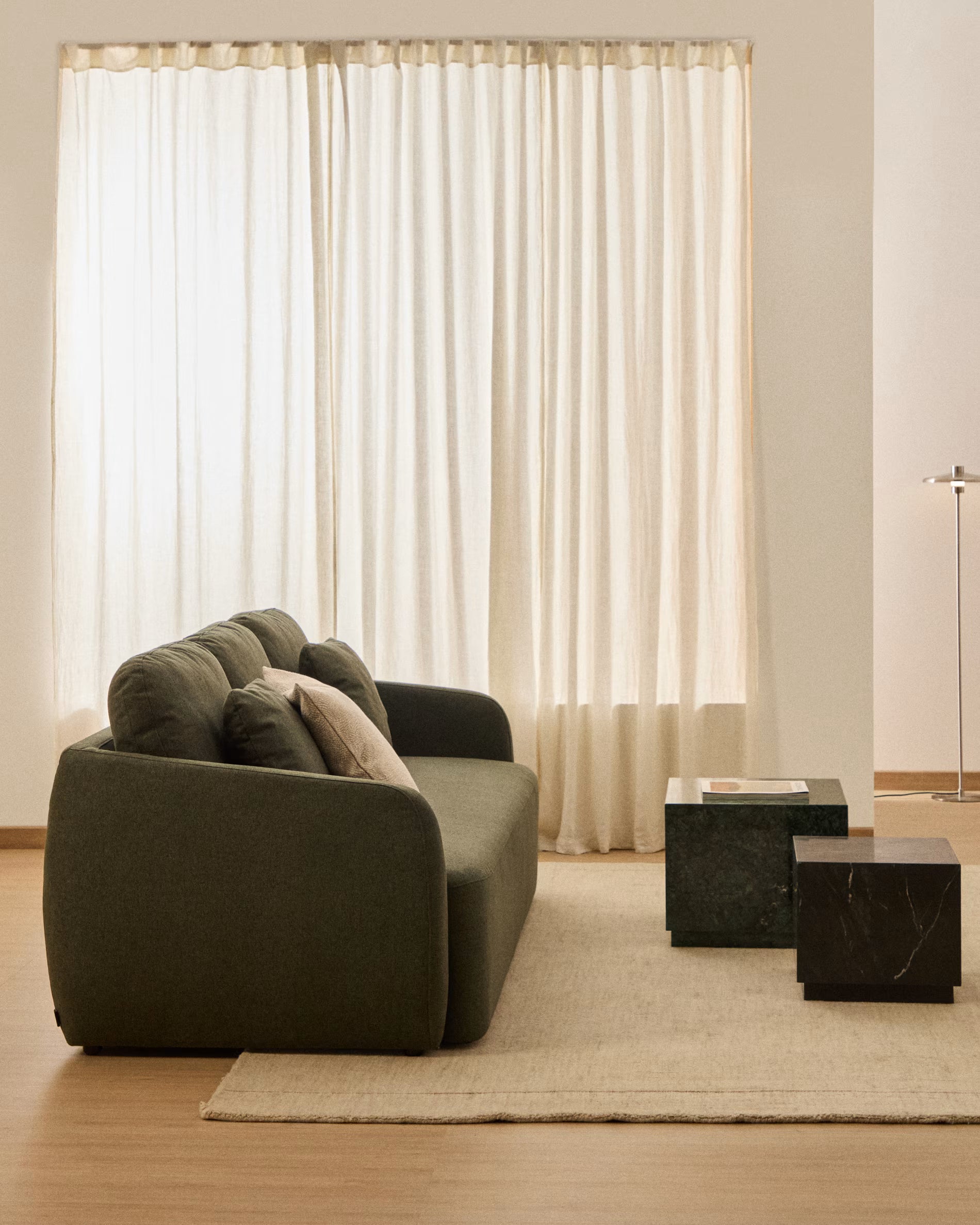 Laira 3-Seater Sofa Bed in Dark Green.