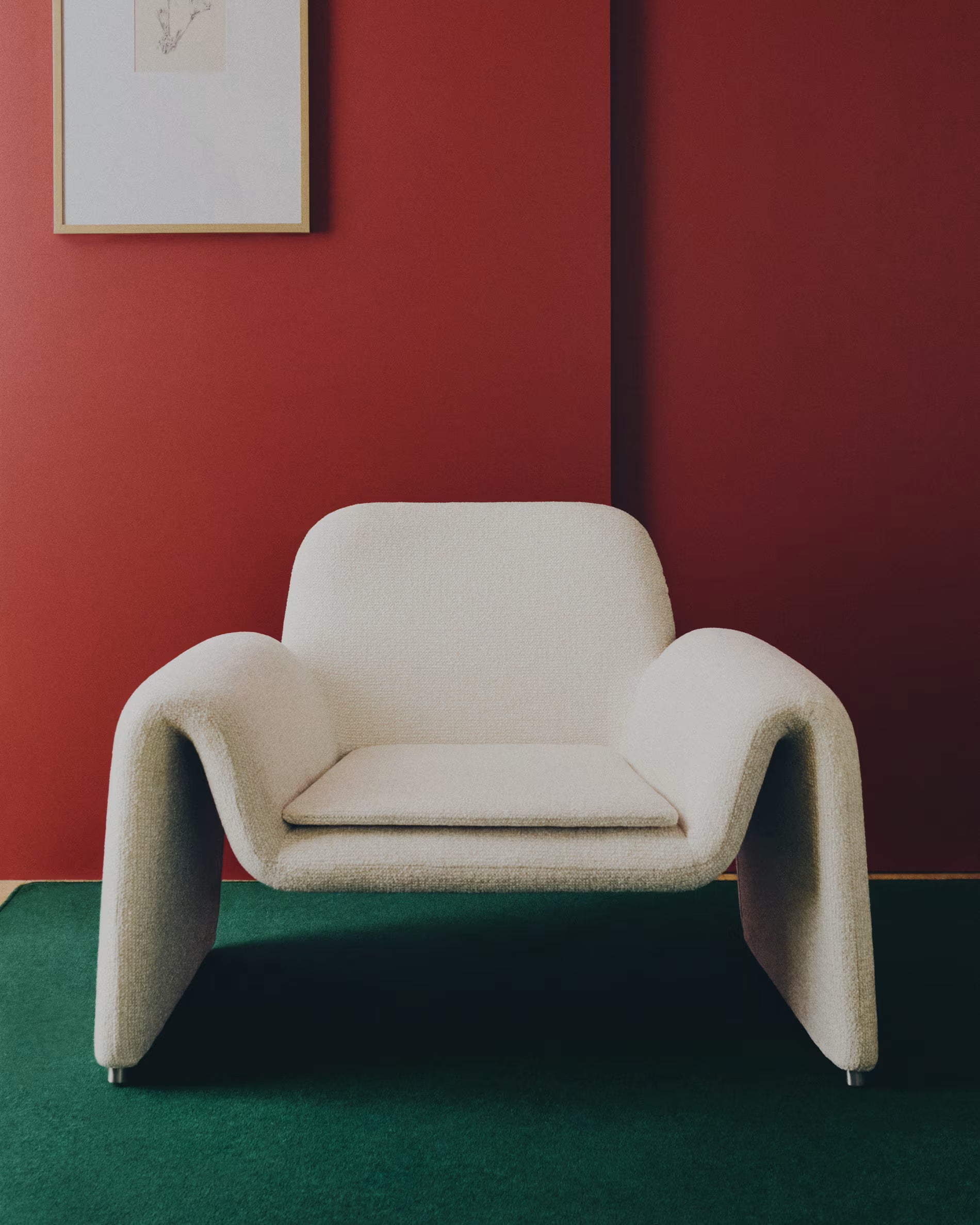 Melvia Beige Chenille Armchair