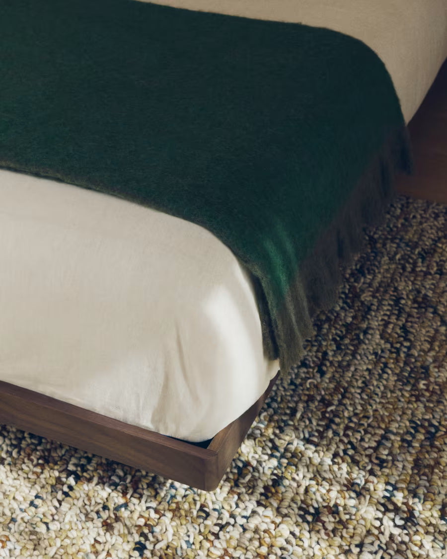 Mabile blue striped jacquard 100% cotton bedspread