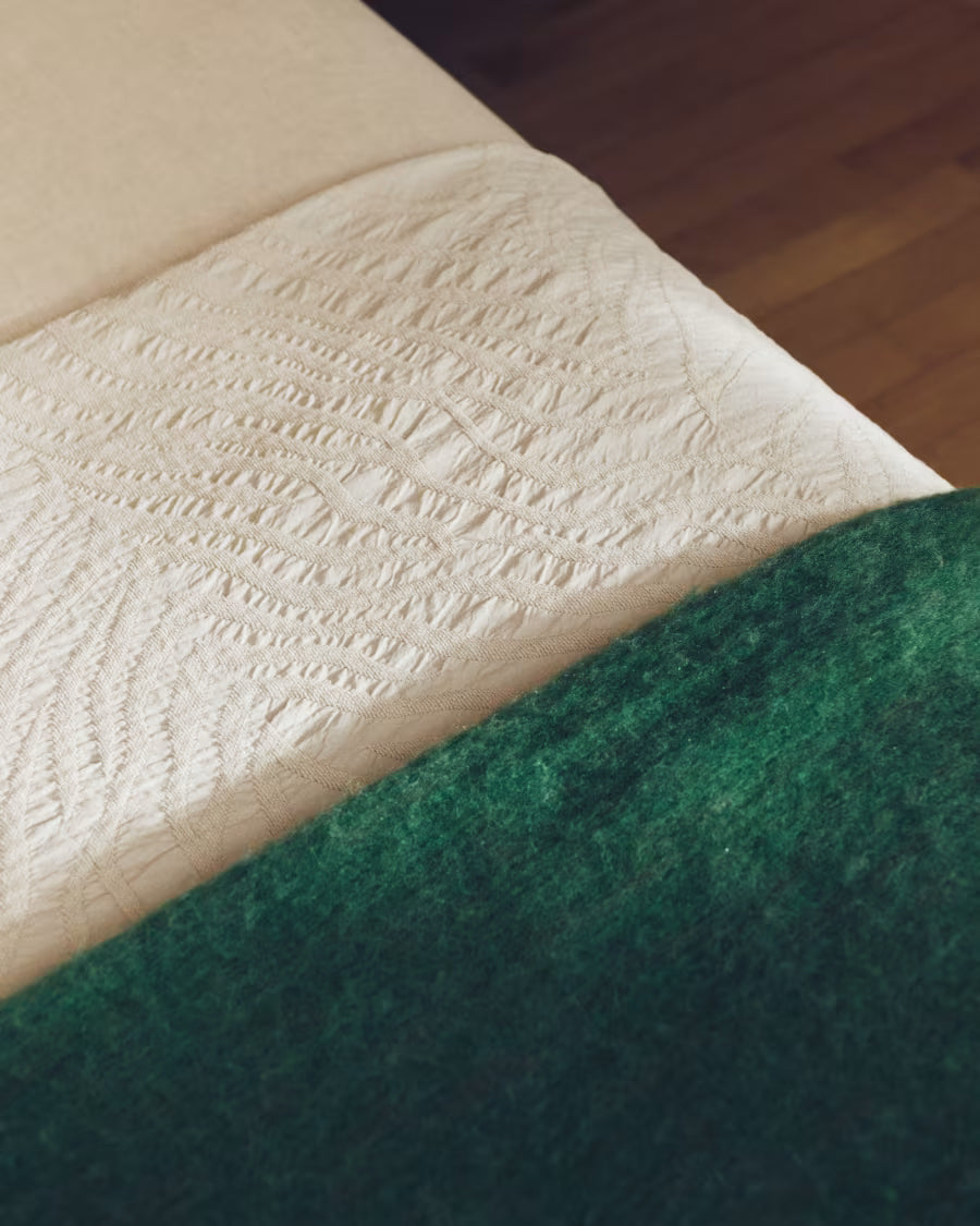 Mabile blue striped jacquard 100% cotton bedspread