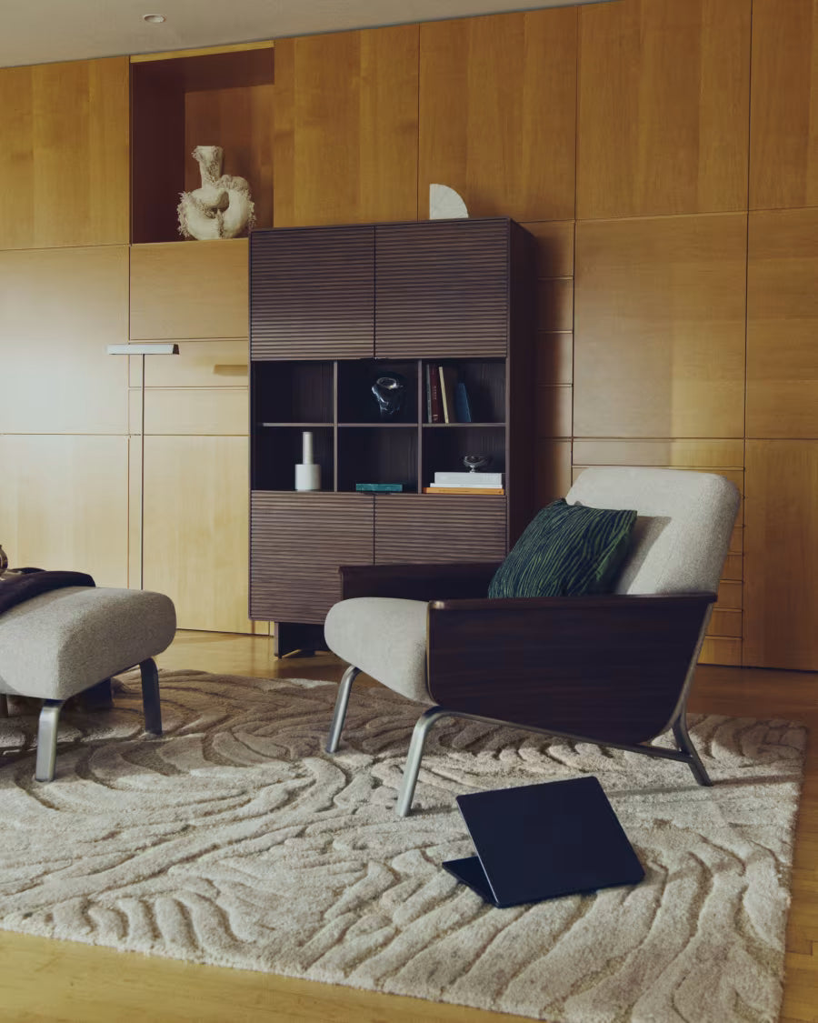 Tribet zebra jacquard wool rug 200 x 300cm