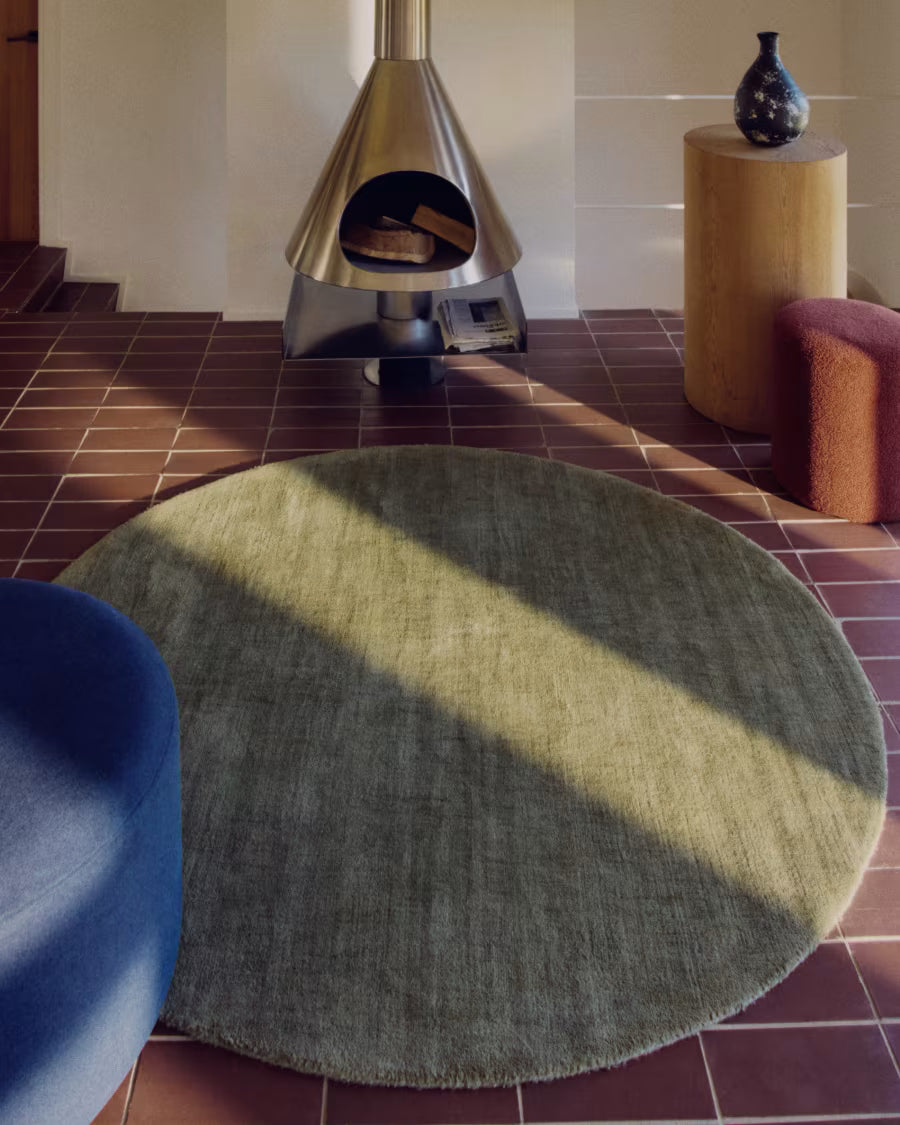 Empuries green round rug 200cm