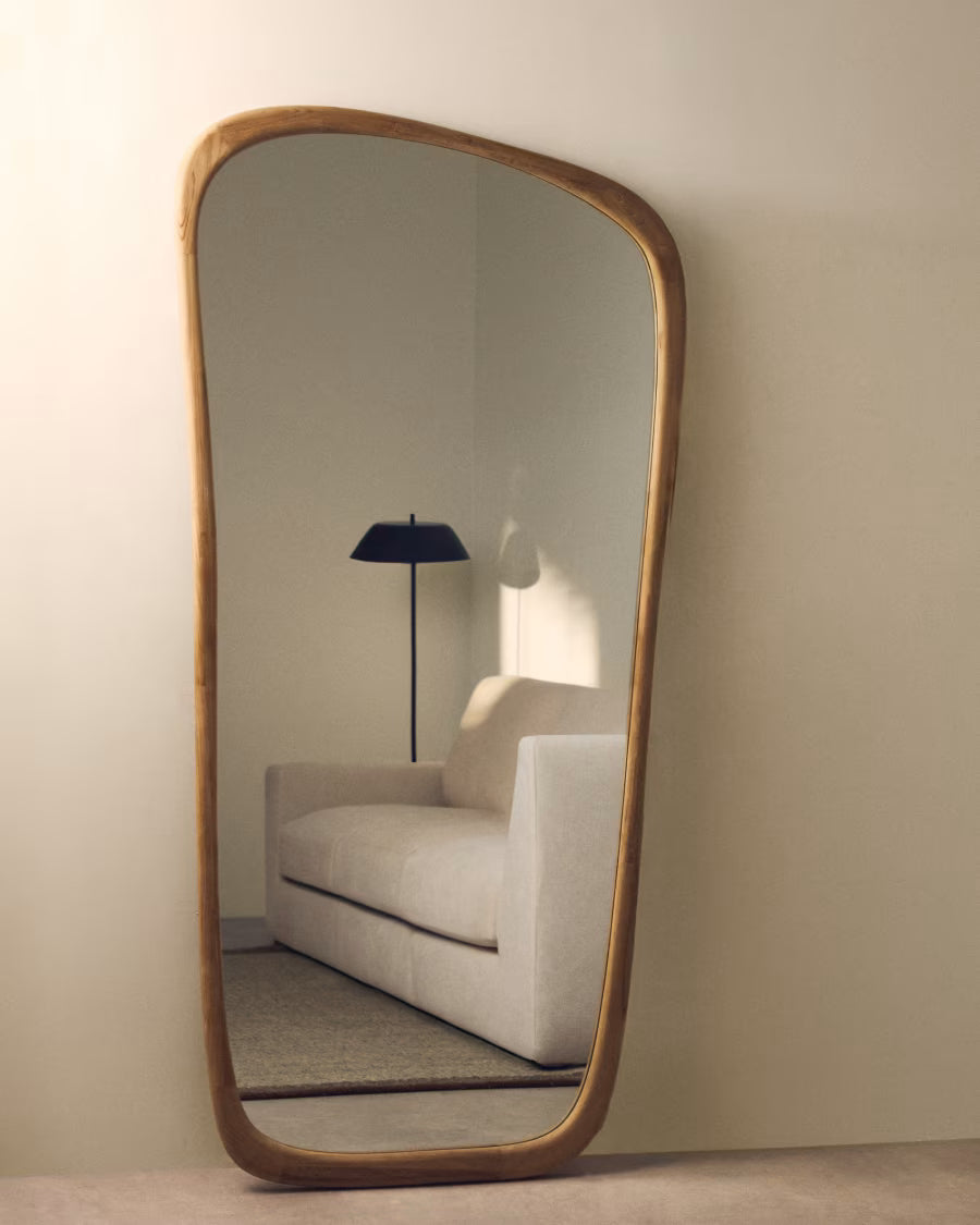 Alura teak wood mirror 94.6 x 192.1cm FSC 100%.