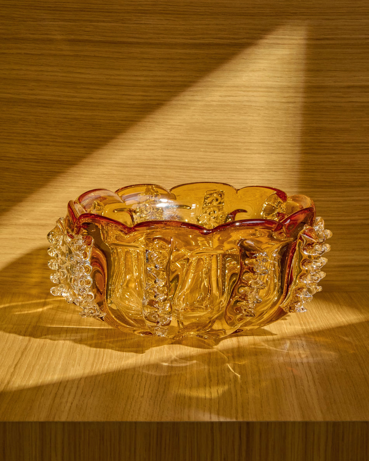 Nicora orange glass centerpiece Ø30cm