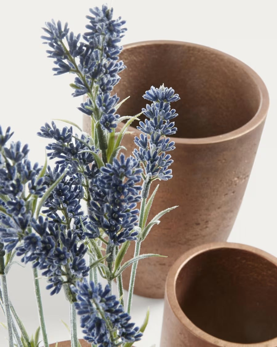 Low Set of 3 Planters Copper Ø 20 cm / Ø 17 cm / Ø 13 cm