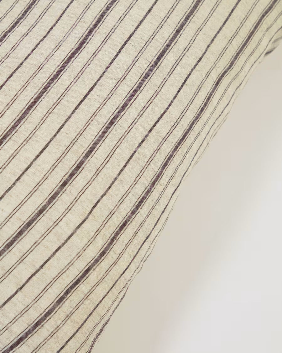 Etna 100% Linen Cushion Cover with beige stripes 45 x 45 cm