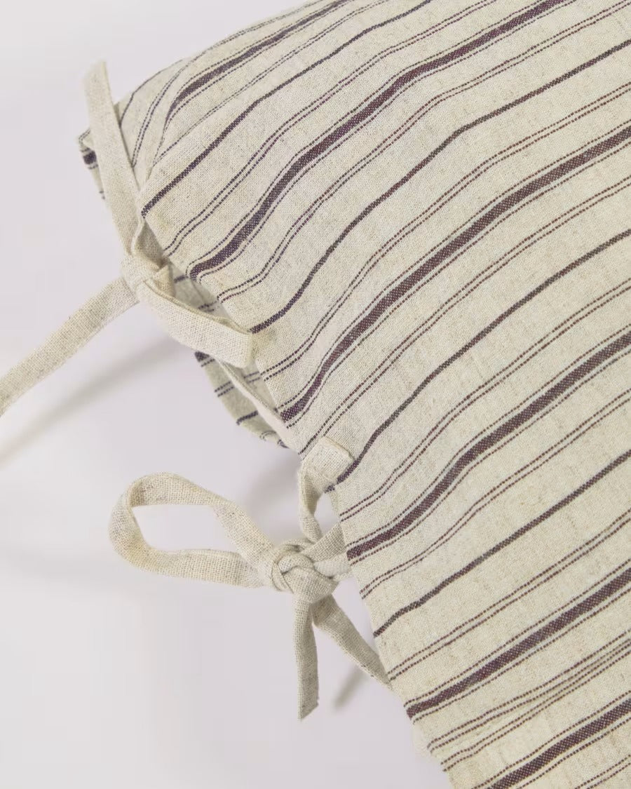 Etna 100% Linen Cushion Cover with beige stripes 45 x 45 cm