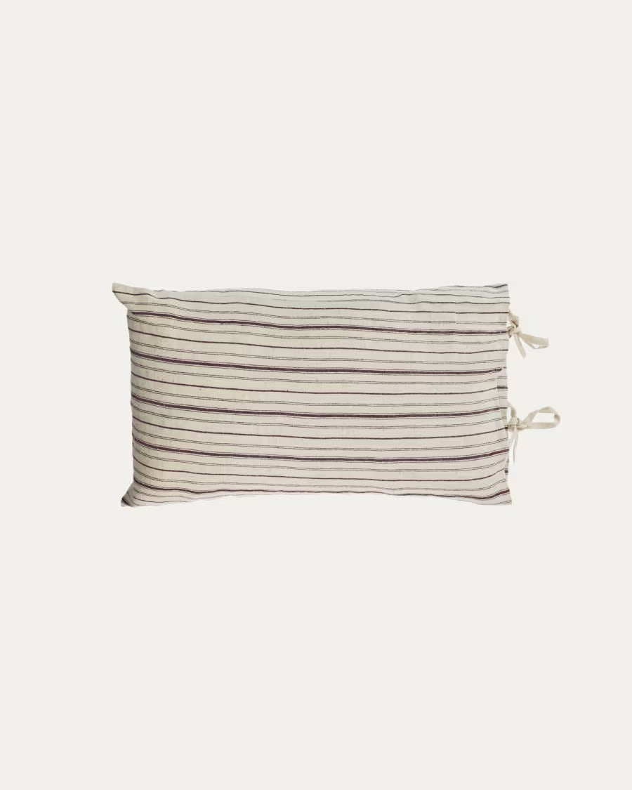 Etna 100% Linen Cushion Cover with beige stripes 45 x 45 cm