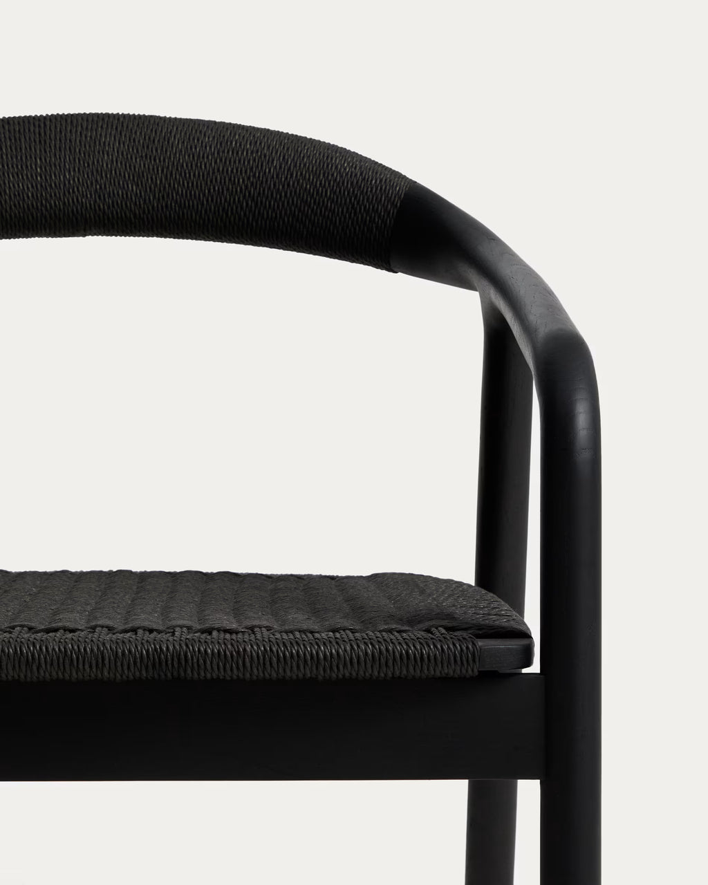 Derile armchair in solid oak wood with black finish