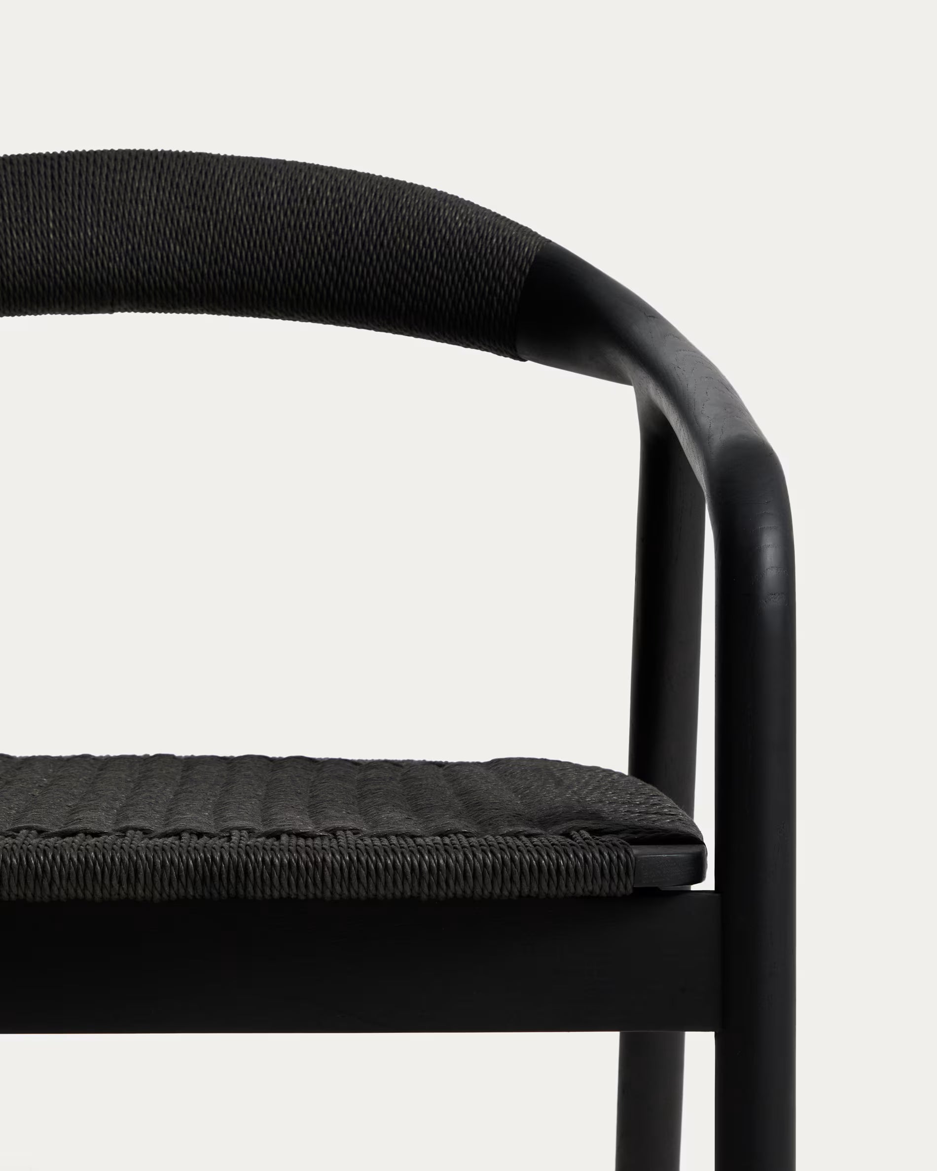 Derile armchair in solid oak wood with black finish