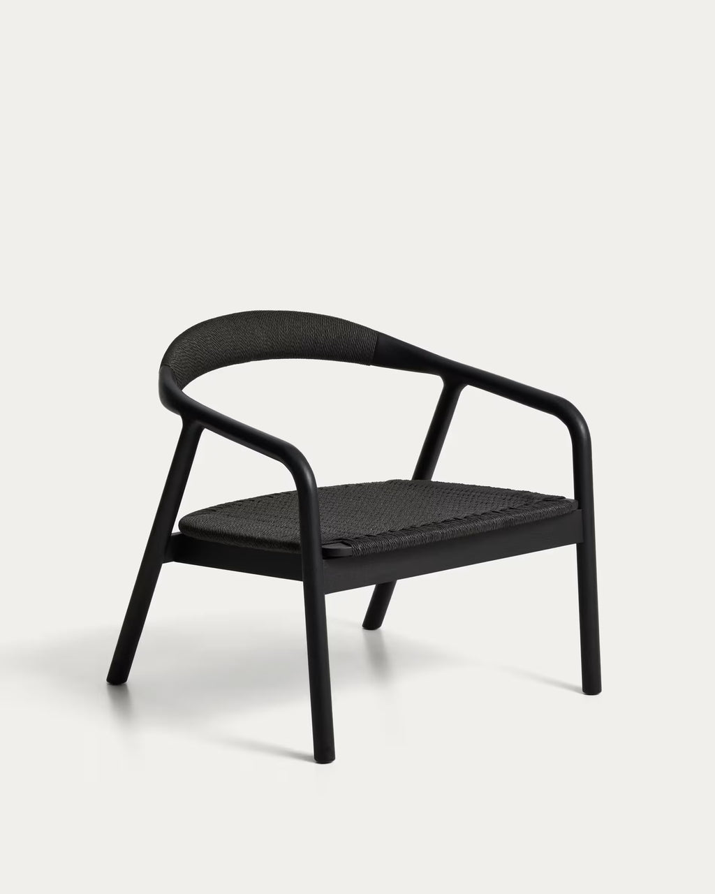 Derile armchair in solid oak wood with black finish