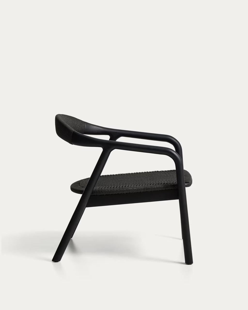 Derile armchair in solid oak wood with black finish