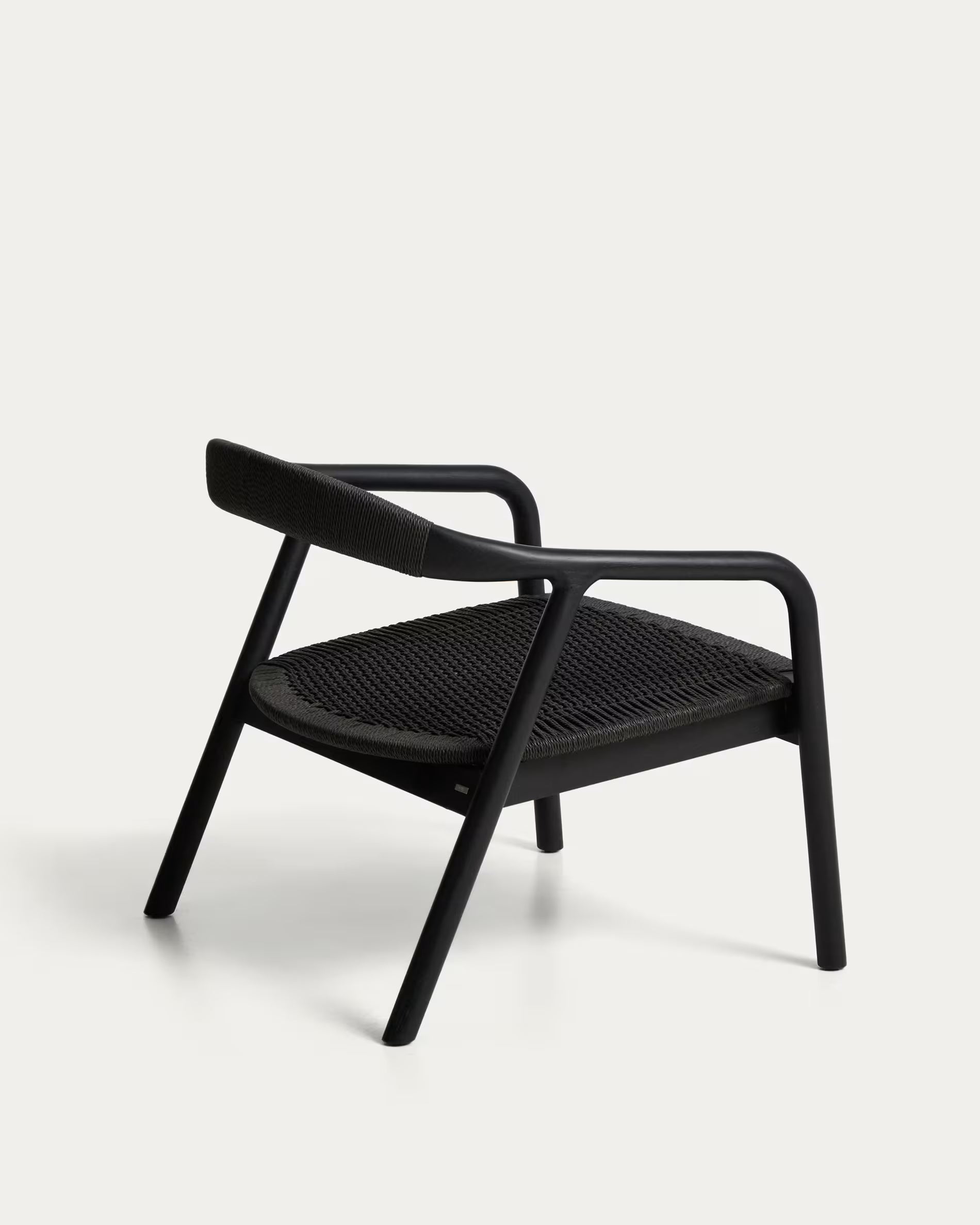 Derile armchair in solid oak wood with black finish