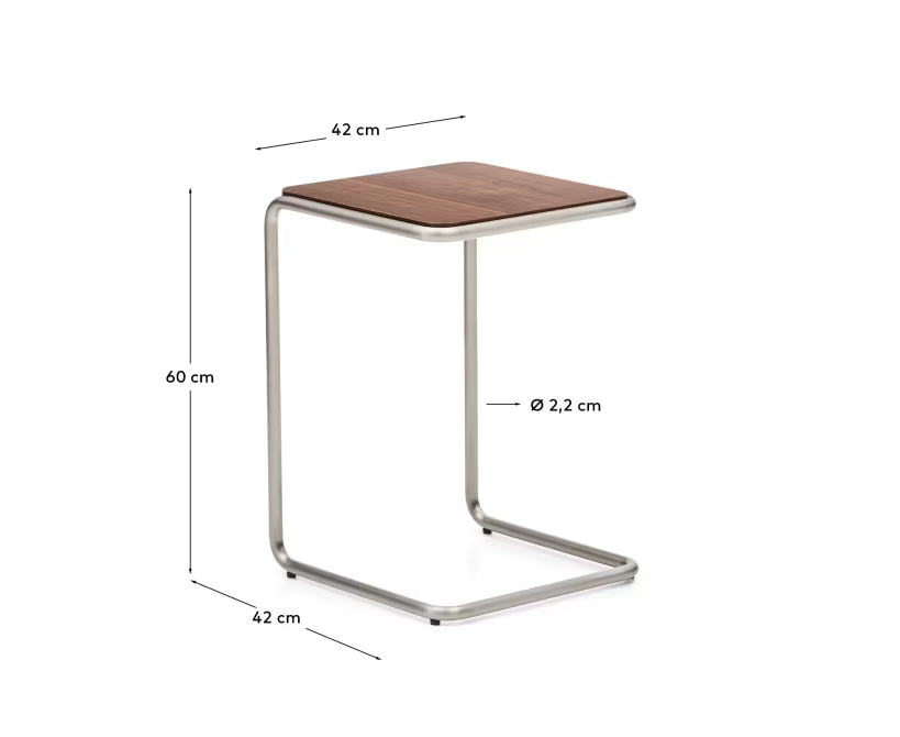 Tarsel side table in walnut veneer 42 x 60cm