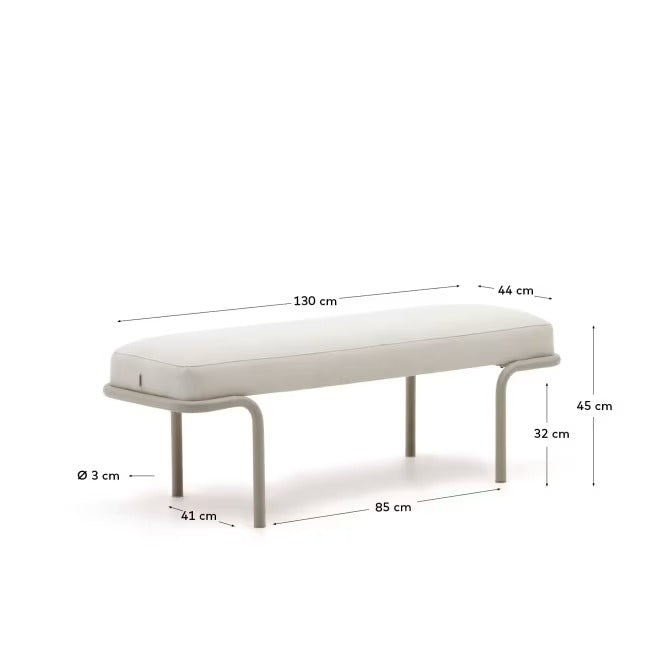 Compo Bench in Beige Chenille