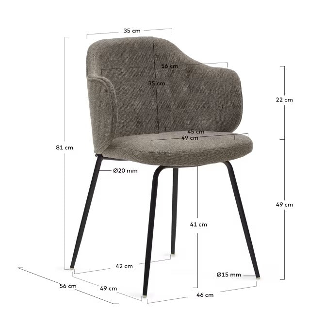 Yunia Chair in Brown