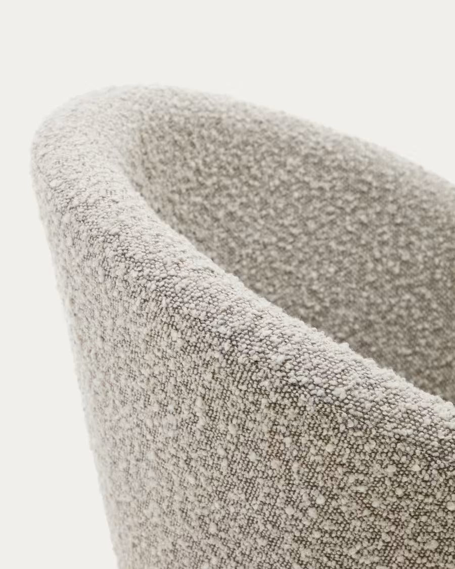 Marvin Swivel Chair with Grey Bouclé