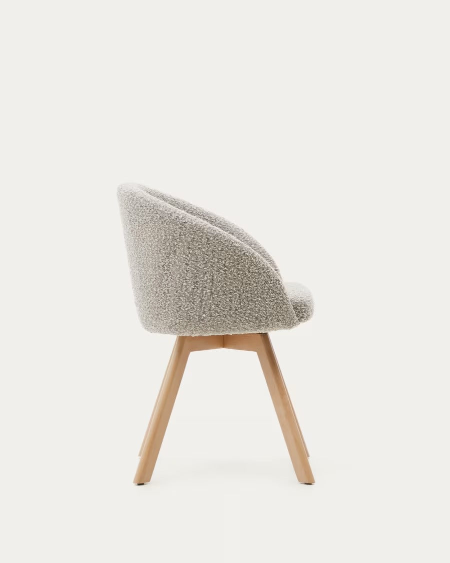 Marvin Swivel Chair with Grey Bouclé