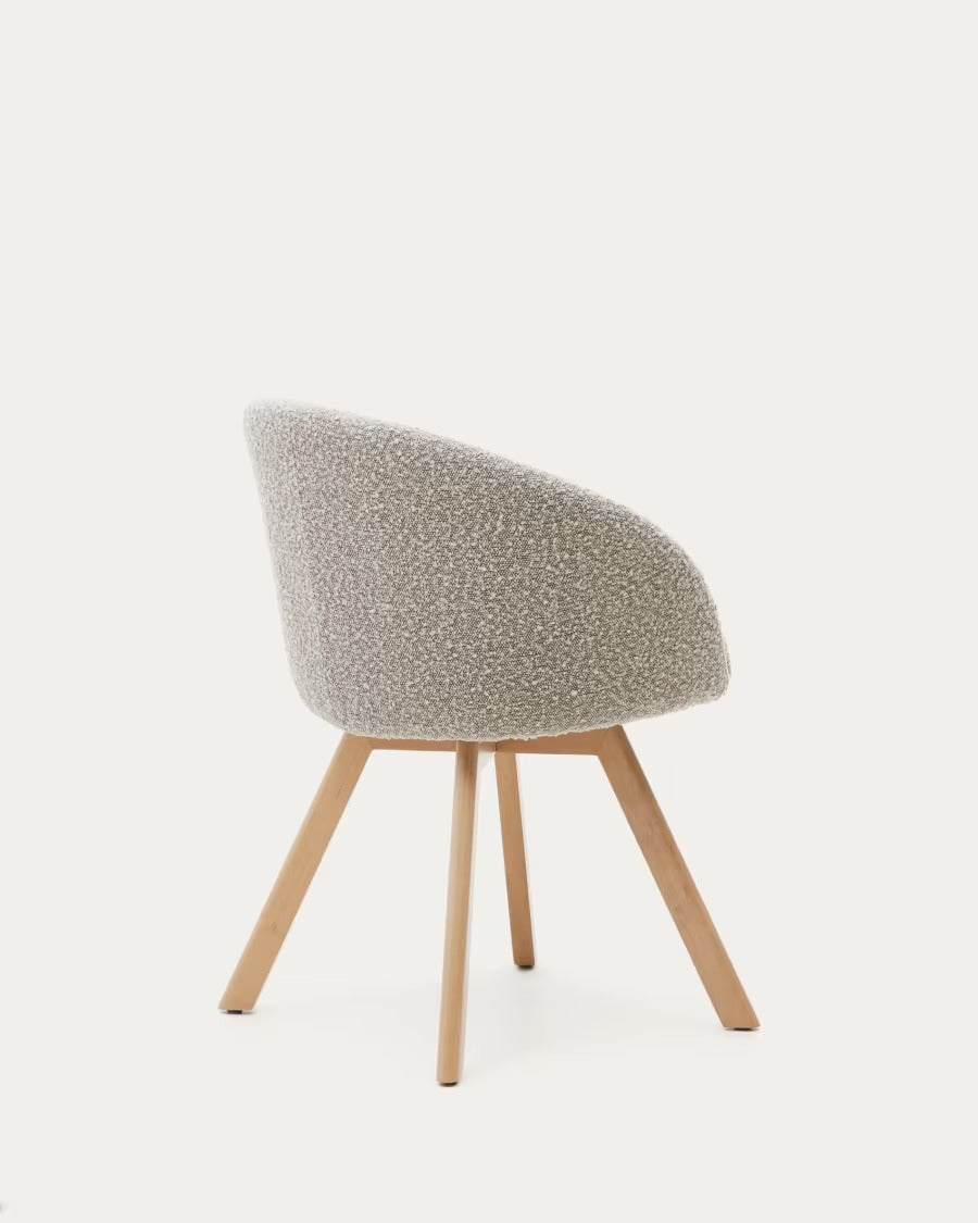 Marvin Swivel Chair with Grey Bouclé