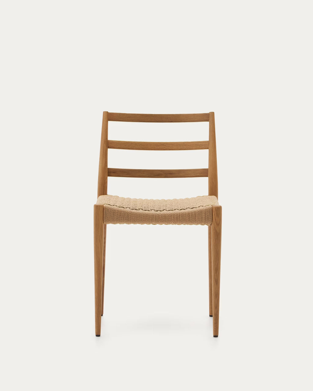 Analy chair in solid oak wood with natural finish and rope seat FSC Mix Credit