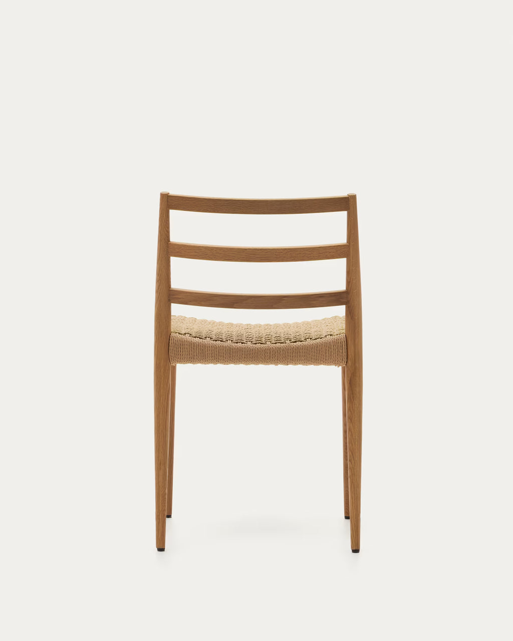 Analy chair in solid oak wood with natural finish and rope seat FSC Mix Credit