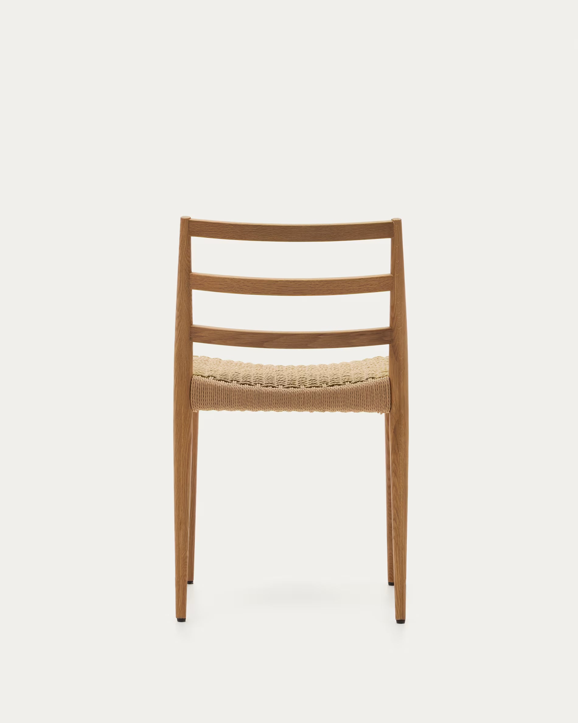 Analy chair in solid oak wood with natural finish and rope seat FSC Mix Credit