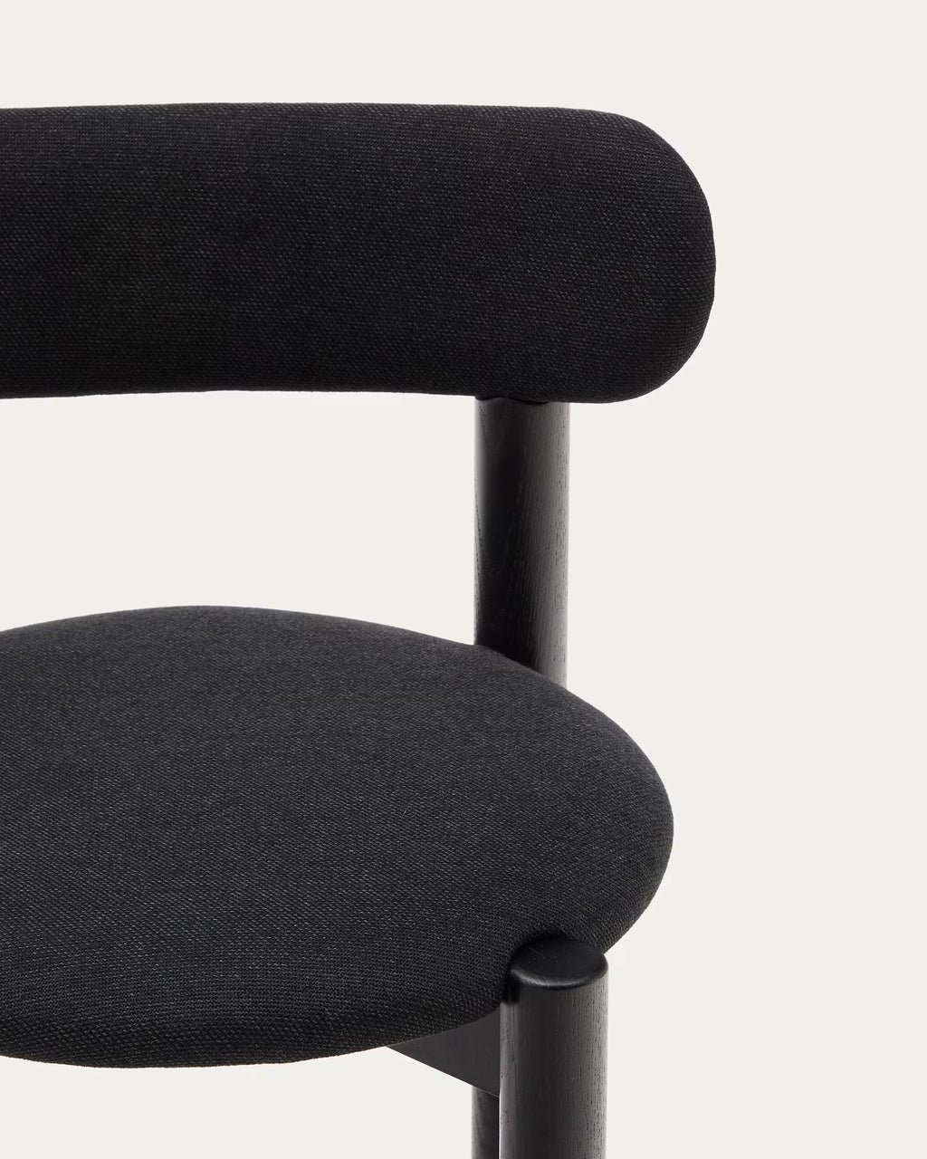 Nebai chair in black chenille and black finish