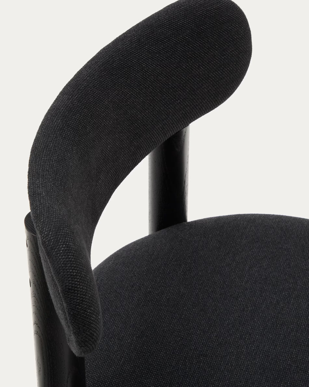 Nebai chair in black chenille and black finish