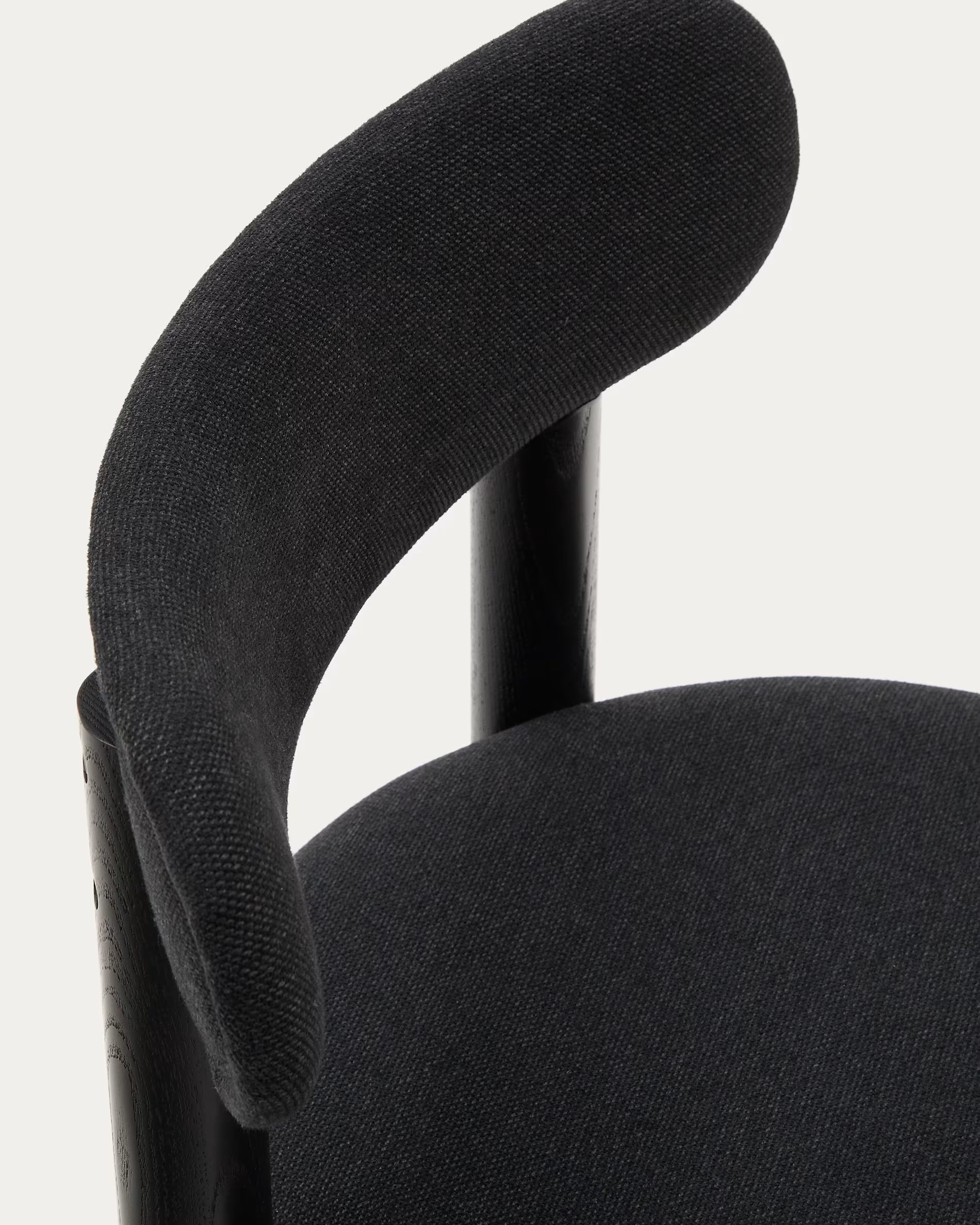 Nebai chair in black chenille and black finish