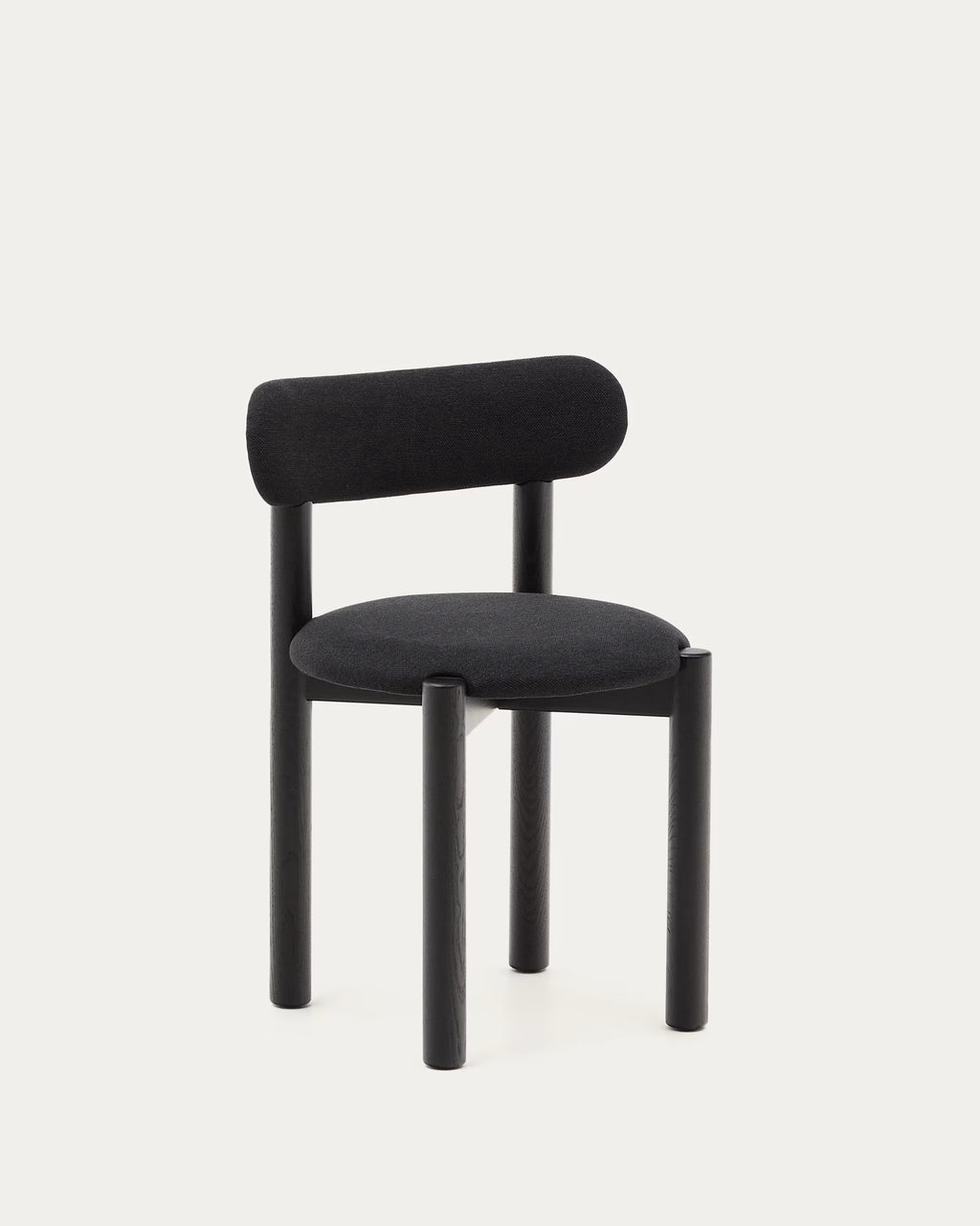 Nebai chair in black chenille and black finish